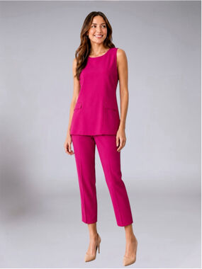 Lew Magram Women’s Fuchsia Cropped Pant Set – Size 12
